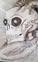 skull with ram horns by paint27 ddv4bj0-fullview